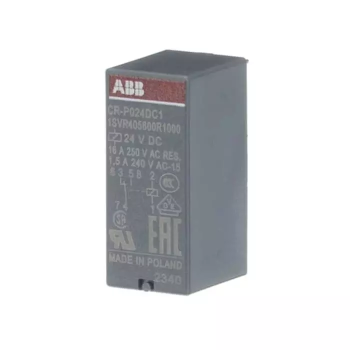 Buy abb-cr-p-series-interface-relay-din-rail-mount-24-v-dc-coil-spdt-16a-load-1svr405600r1000-cr-p024dc1-pack-of-10 ABB CR-P Series Interface Relay, DIN Rail Mount, 24 V DC Coil, SPDT, 16A Load, 1SVR405600R1000 CR-P024DC1 (Pack of 10)