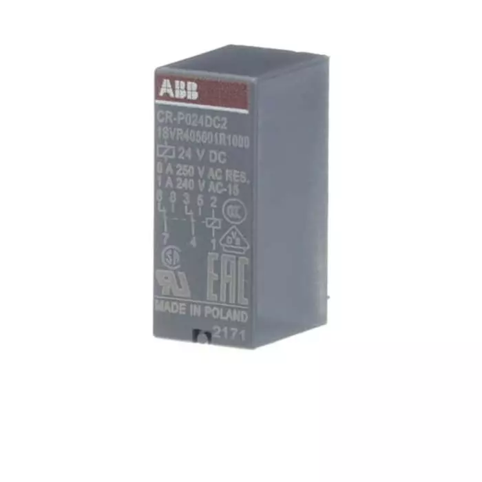 Buy abb-cr-p-series-interface-relay-din-rail-mount-24-v-dc-coil-dpdt-8a-load-1svr405601r1000-cr-p024dc2 ABB CR-P Series Interface Relay, DIN Rail Mount, 24 V DC Coil, DPDT, 8A Load, 1SVR405601R1000 CR-P024DC2