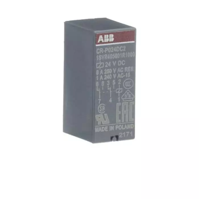 Shop abb-cr-p-series-interface-relay-din-rail-mount-24-v-dc-coil-dpdt-8a-load-1svr405601r1000-cr-p024dc2 ABB CR-P Series Interface Relay, DIN Rail Mount, 24 V DC Coil, DPDT, 8A Load, 1SVR405601R1000 CR-P024DC2