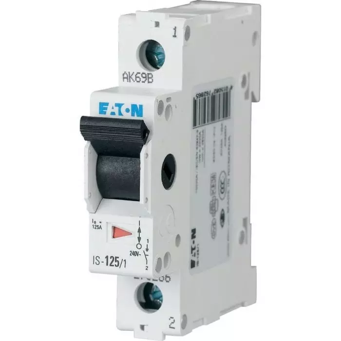 EATON 1 Pole DIN Rail Isolator Switch - 40A Maximum Current, IP40, 276270 IS-40/1 EATON 1 Pole DIN Rail Isolator Switch - 40A Maximum Current, IP40, 276270 IS-40/1