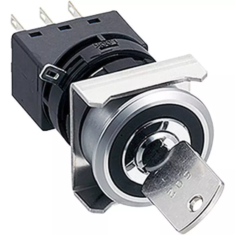 IDEC LW Series Φ 25 mm Flash Silhouette Selector Switch with Round Key 45° 3 Notch, LW6MK-3C3VD-502 IDEC LW Series Φ 25 mm Flash Silhouette Selector Switch with Round Key 45° 3 Notch, LW6MK-3C3VD-502