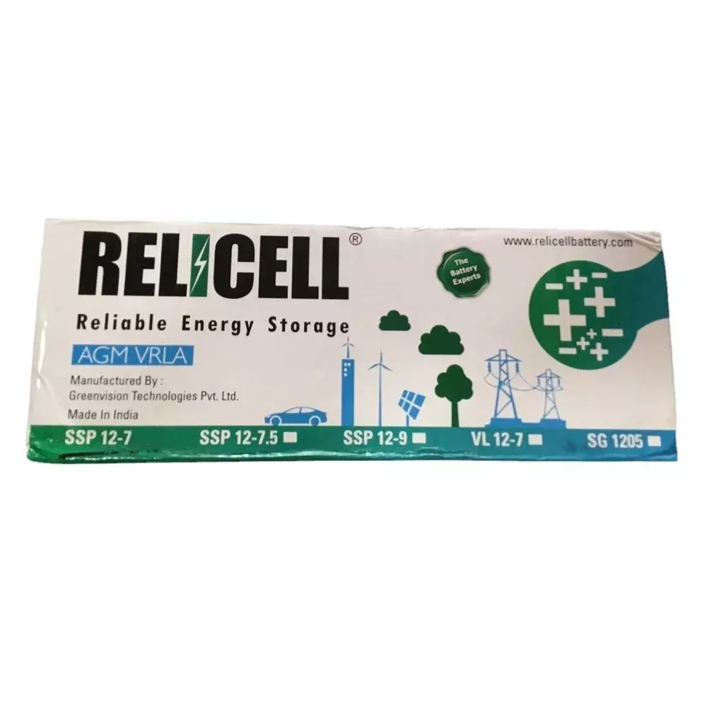 Shop relicell-agm-vrla-ups-battery-black-7-ah-battery-capacity-12-v-ssp12-7 Relicell AGM VRLA UPS Battery Black 7 Ah Battery Capacity 12 V, SSP12-7