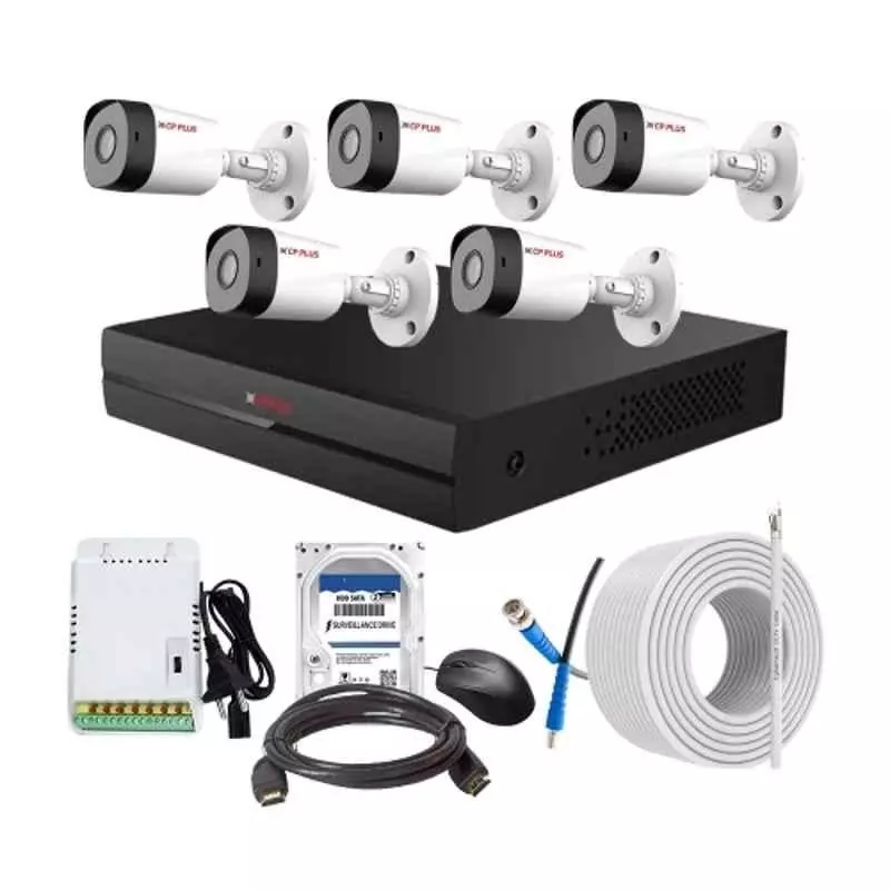 CP PLUS CCTV Combo Kit 2.4 MP Full HD Audio Indoor & Outdoor with 8 Channel DVR 5 Bullet Camera, 8 Channel SMPS, 70 m Copper Cable 1 TB HDD & Connectors CP PLUS CCTV Combo Kit 2.4 MP Full HD Audio Indoor & Outdoor with 8 Channel DVR 5 Bullet Camera, 8 Channel SMPS, 70 m Copper Cable 1 TB HDD & Connectors