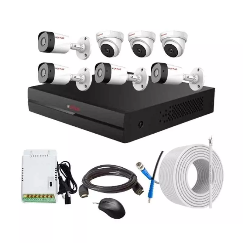CP PLUS CCTV Combo Kit 2.4 MP Full HD Audio Indoor & Outdoor with 8 Channel DVR 3 Dome, 4 Bullet Camera, 8 Channel SMPS, 70 m Copper Cable & Connectors CP PLUS CCTV Combo Kit 2.4 MP Full HD Audio Indoor & Outdoor with 8 Channel DVR 3 Dome, 4 Bullet Camera, 8 Channel SMPS, 70 m Copper Cable & Connectors