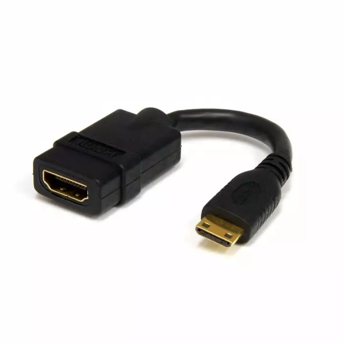 StarTech.com Female HDMI to Male Mini HDMI Cable High Speed 4K @ 30Hz 12.7cm, HDACFM5IN StarTech.com Female HDMI to Male Mini HDMI Cable High Speed 4K @ 30Hz 12.7cm, HDACFM5IN