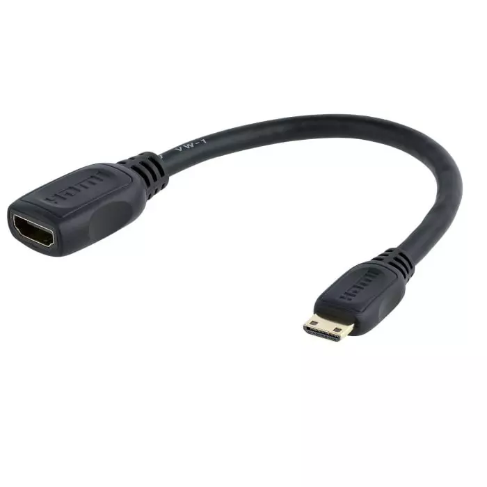 Shop hdacfm5in-startechcom-startechcom-hdmi-14-127cm-female-hdmi-to-male-mini-hdmihigh-speed-4k-30hz-176-5671-rs StarTech.com Female HDMI to Male Mini HDMI Cable High Speed 4K @ 30Hz 12.7cm, HDACFM5IN