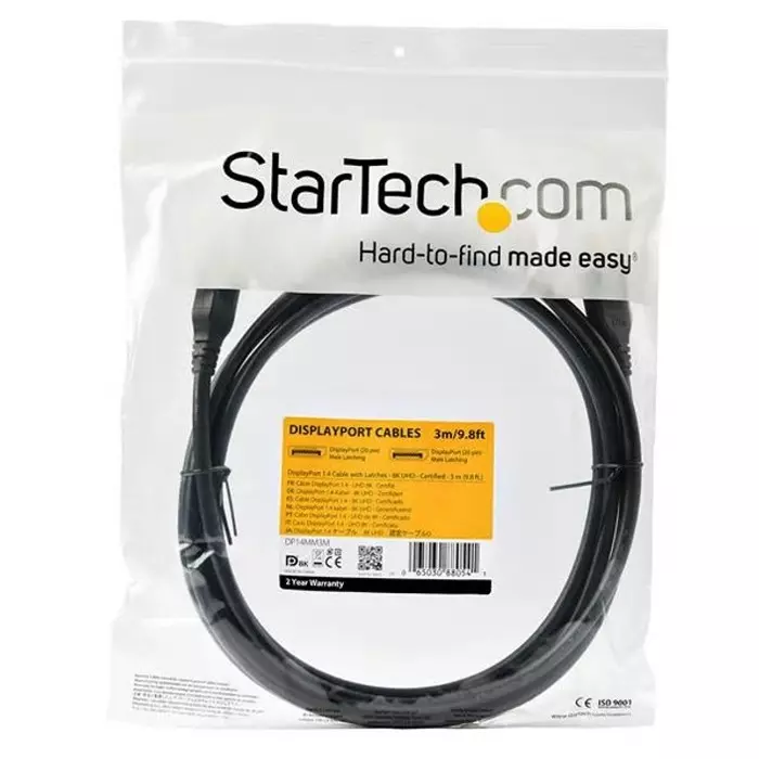 Shop dp14mm3m-startechcom-startechcom-male-displayport-to-male-displayport-pvccable-8k-60-hz-3m-186-1628-rs StarTech.com Male DisplayPort to Male DisplayPort Cable PVC 8K @ 60 Hz 3m, DP14MM3M