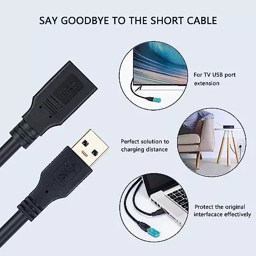 Shop fedus-20-usb-extension-cable-male-to-female-black-15-m FEDUS 2.0 USB Extension Cable Male to Female Black 1.5 m