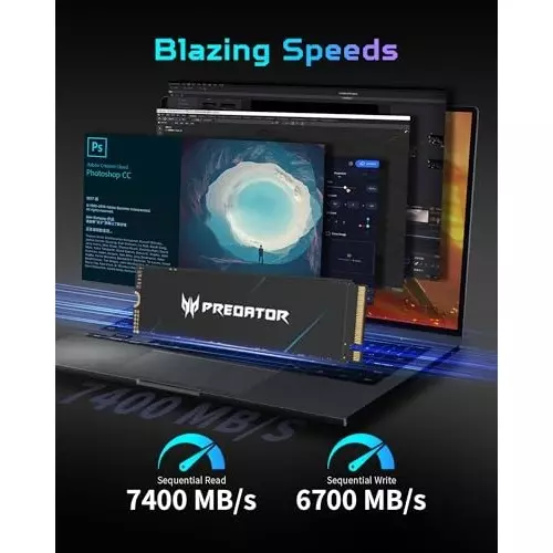 Buy acer-predator-2-tb-gaming-ssd-pcie-gen-4-interface-7400-mbs-read-speed-black-gm7000 Acer Predator 2 TB Gaming SSD PCIe Gen 4 Interface 7400 MB/s Read Speed Black, GM7000