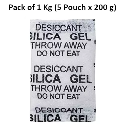 Buy elysian-200-g-silica-gel-pouch-for-absorbing-moisture-in-wardrobe-electronics-more-pack-of-1-kg ELYSIAN 200 g Each x 5 Silica Gel Pouch for Absorbing Moisture in Wardrobe, Electronics & More (Pack of 1 Kg)