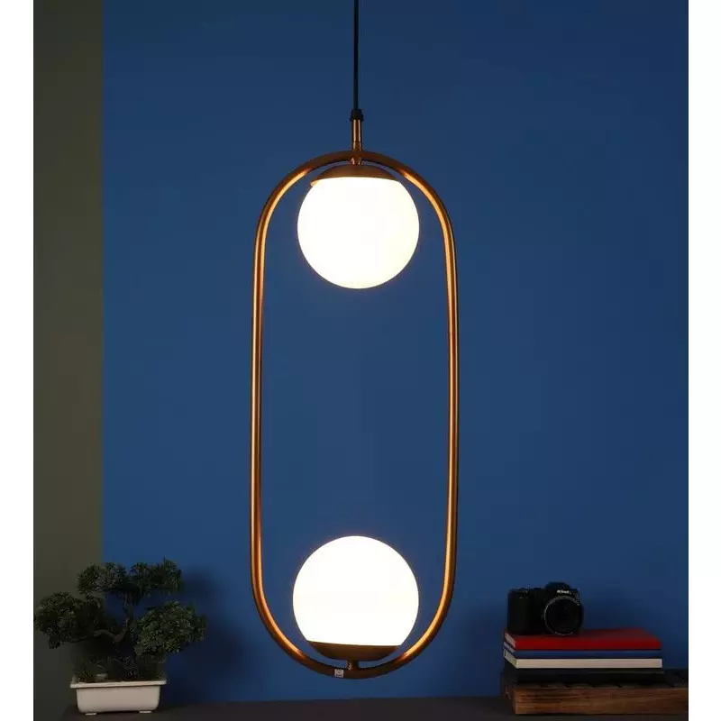 Buy eliante-hanging-light-gold-metal-ac-semi-flush-mount ELIANTE Hanging Light Gold Metal Semi Flush Mount