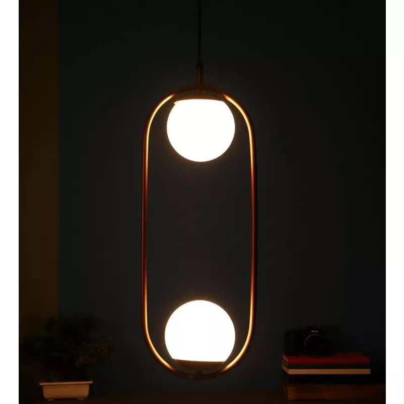 Shop eliante-hanging-light-gold-metal-ac-semi-flush-mount ELIANTE Hanging Light Gold Metal Semi Flush Mount