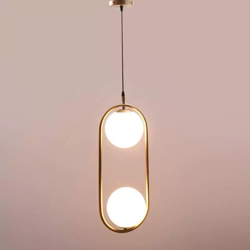 Product eliante-hanging-light-gold-metal-corded-electric-semi-flush-mount ELIANTE Hanging Light Gold Metal Corded Electric Semi Flush Mount Without Bulb, 1516-HL-REC-2LP