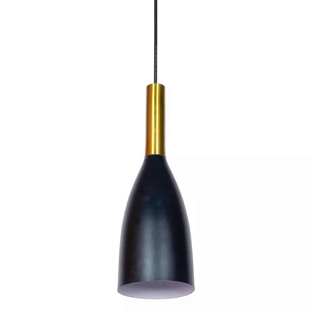 Fos Lighting Modern Hanging Light Black and Gold Finish 40 W Fos Lighting Modern Hanging Light Black and Gold Finish 40 W