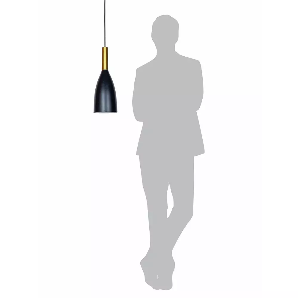 Shop fos-lighting-hanging-light-e27-black-finish-40-w-mo106-goldblackbottle-hl1 Fos Lighting Modern Hanging Light Black and Gold Finish 40 W