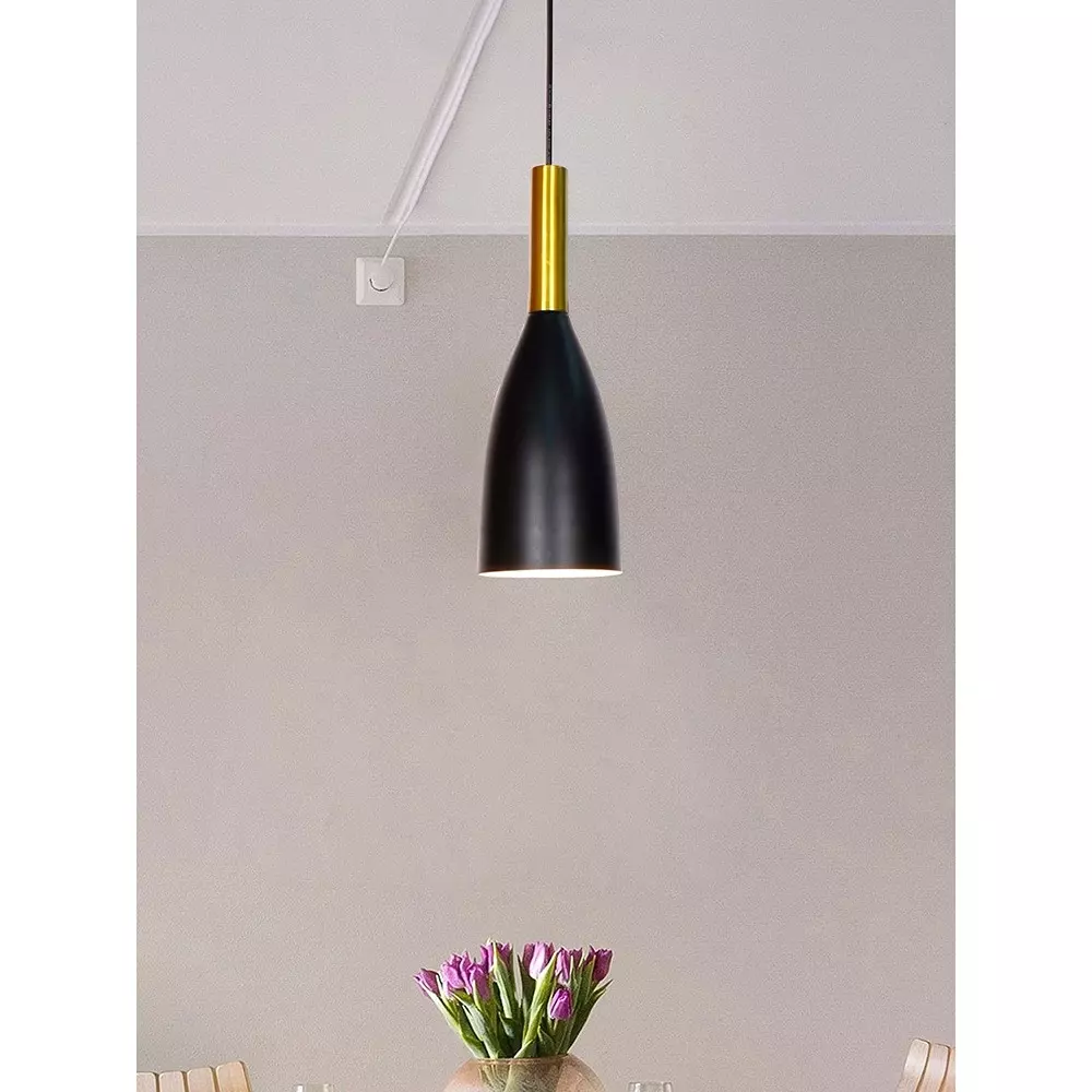Product fos-lighting-hanging-light-e27-black-finish-40-w-mo106-goldblackbottle-hl1 Fos Lighting Modern Hanging Light Black and Gold Finish 40 W
