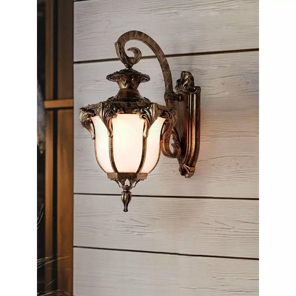 Buy fos-lighting-outdoor-wall-light-e27-gold-antique-finish-40-w-press6phool-antq-ow1 Fos Lighting Victorian Outdoor Wall Sconce Light Gold Antique Finish 40 W
