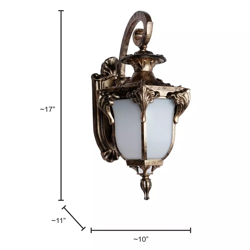 Best fos-lighting-outdoor-wall-light-e27-gold-antique-finish-40-w-press6phool-antq-ow1 Fos Lighting Victorian Outdoor Wall Sconce Light Gold Antique Finish 40 W