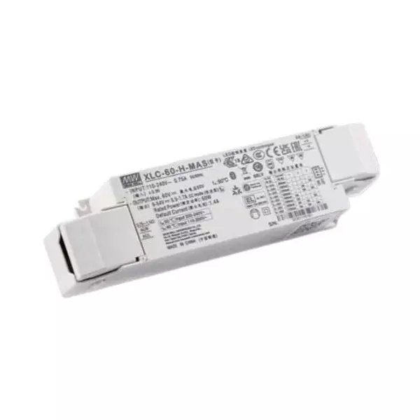 Mean Well XLC-60-MAS Series LED Drivers Power Supply 1 Output 176 mm (6.929 inch) With Dimming, XLC-60-H-MAS Mean Well XLC-60-MAS Series LED Drivers Power Supply 1 Output 176 mm (6.929 inch) With Dimming, XLC-60-H-MAS
