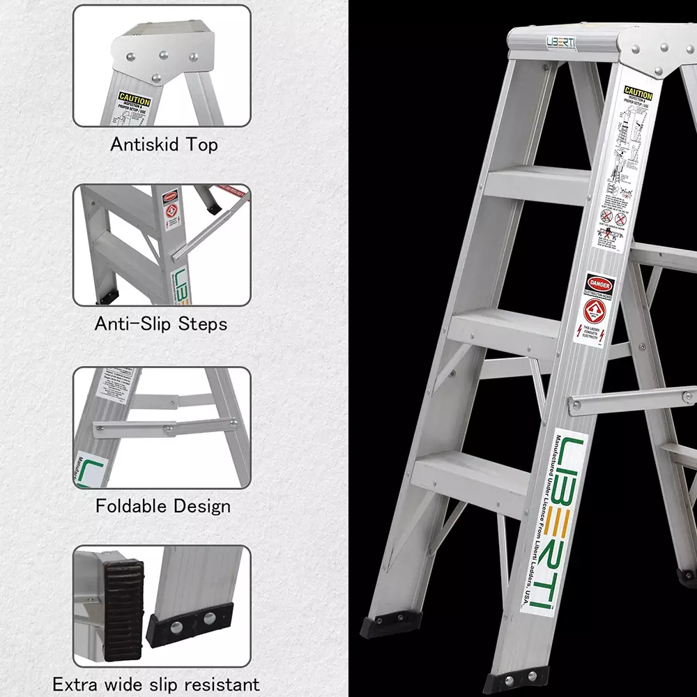 Buy liberti-1000-series-step-stool-3-step-3-ft-size-aluminium-silver-1003 Liberti 1000 Series Step Stool 3 Step 3 ft Size Aluminium Silver, 1003