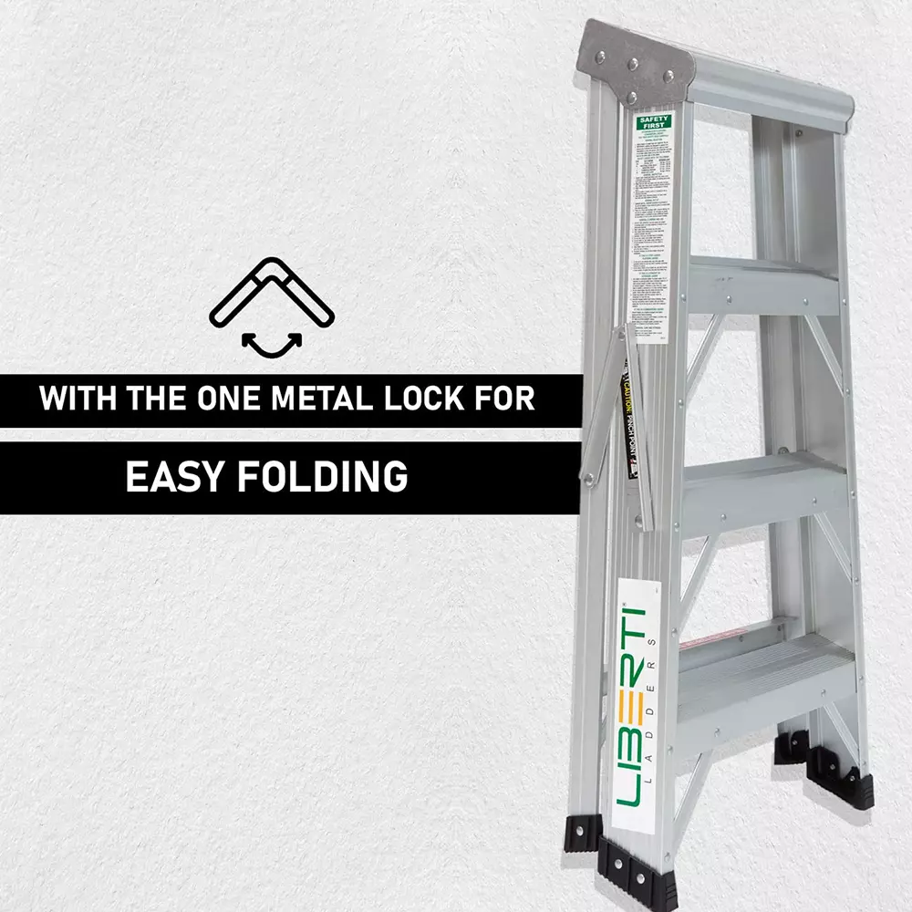 Shop liberti-1000-series-step-stool-3-step-3-ft-size-aluminium-silver-1003 Liberti 1000 Series Step Stool 3 Step 3 ft Size Aluminium Silver, 1003