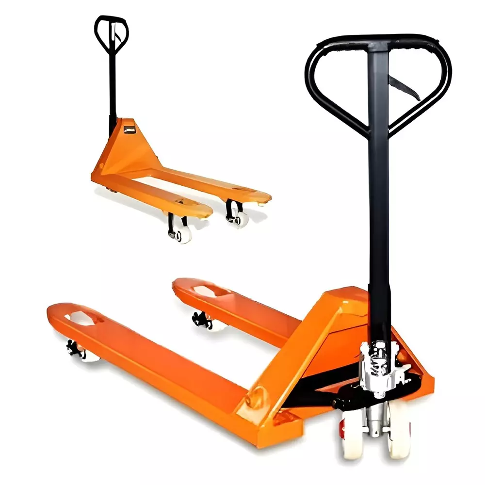 Buy hartley-hydraulic-hand-pallet-truck-with-wide-forks-2000-kg-load-capacity-alloy-steel-4-wheel-nylon-orange Hartley Hydraulic Hand Pallet Truck with Wide Forks 2000 Kg Load Capacity Alloy Steel 4 Wheel Nylon Orange