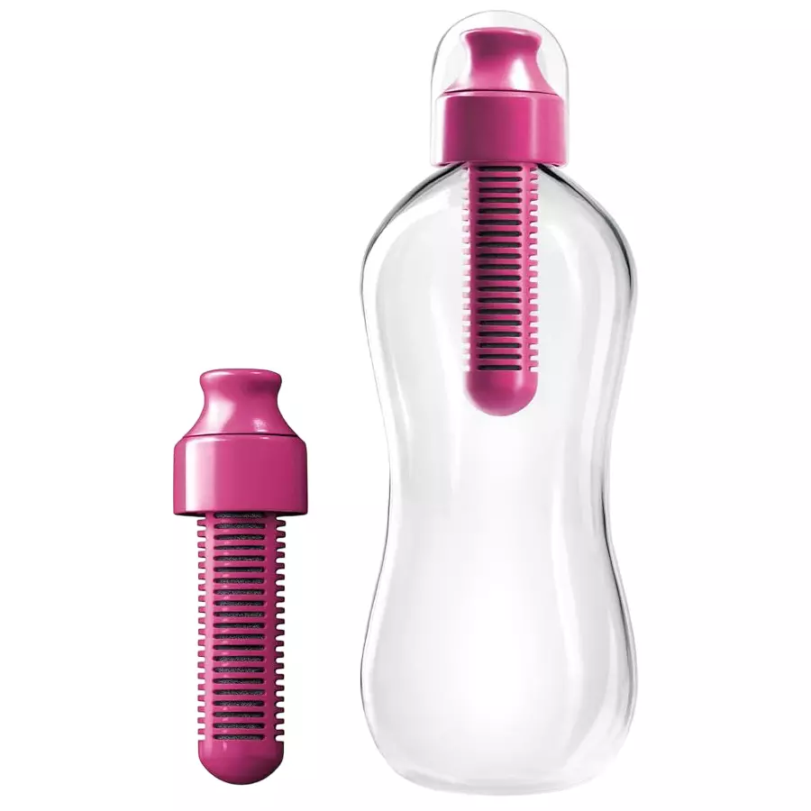 Buy bobble-clear-magenta-550-ml-plastic-water-bottle-ni1367 Bobble Magenta Clear Cap 550 ml Plastic Water Bottle Clear, NI1367