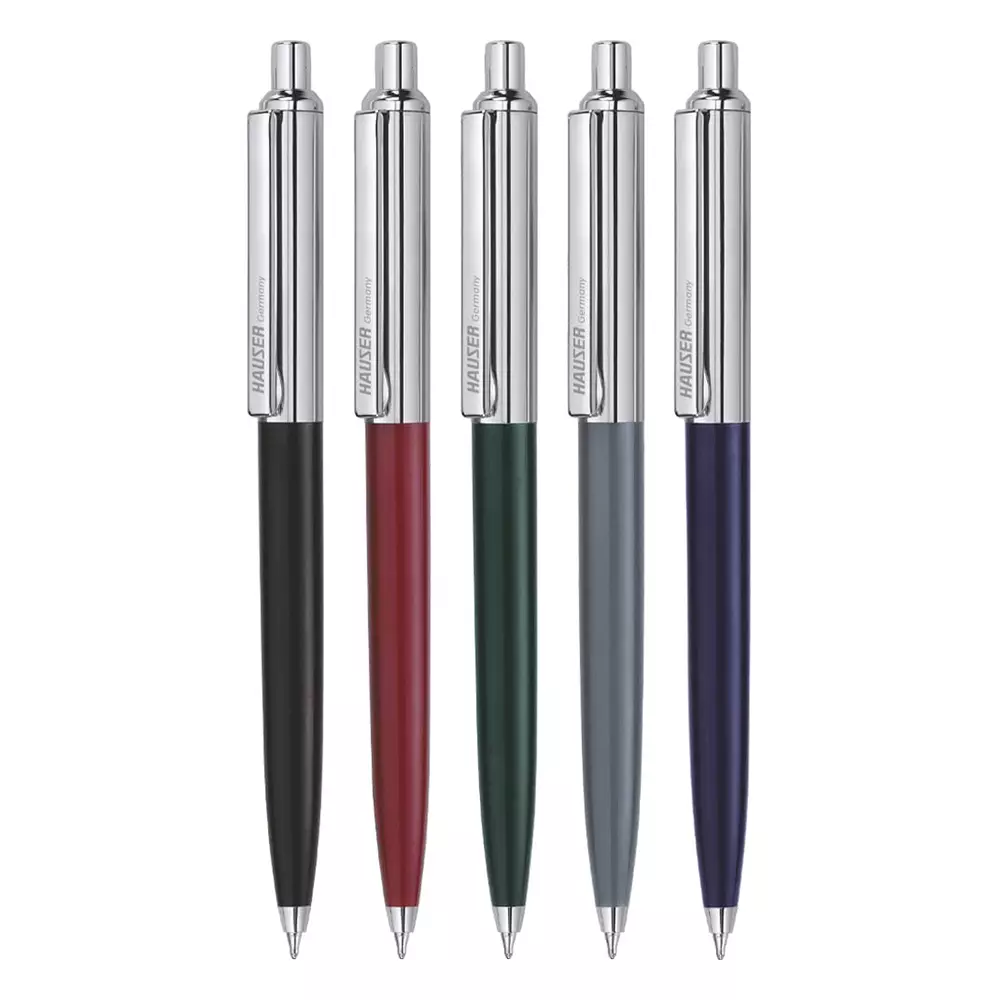 Hauser Half Metal Ball Pen with Retractable Mechanism & Smudge Free Writing Blue Ink Color (Pack of 5 Pcs) Hauser Half Metal Ball Pen with Retractable Mechanism & Smudge Free Writing Blue Ink Color (Pack of 5 Pcs)