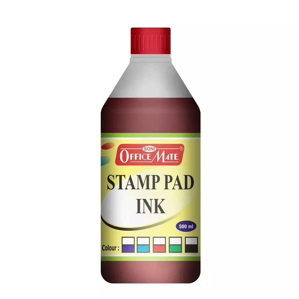 Soni Office Mate 500 ml Stamp Pad Refill Ink Smudge Free and Long Lasting for Office, School, Craft & DIY, Red Soni Office Mate 500 ml Stamp Pad Refill Ink Smudge Free and Long Lasting for Office, School, Craft & DIY, Red