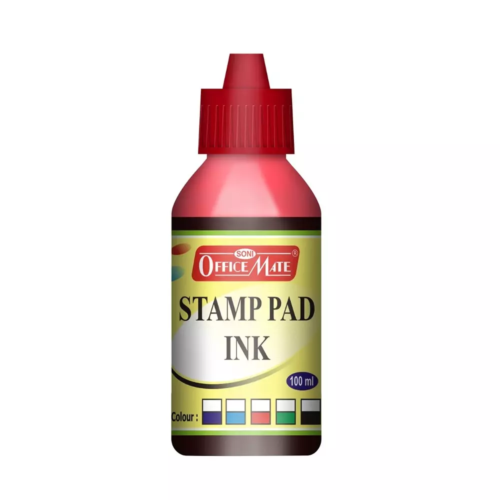 Soni Office Mate 100 ml Stamp Pad Refill Ink Smudge Free and Long Lasting for Office, School, Craft & DIY, Red (Pack of 10) Soni Office Mate 100 ml Stamp Pad Refill Ink Smudge Free and Long Lasting for Office, School, Craft & DIY, Red (Pack of 10)