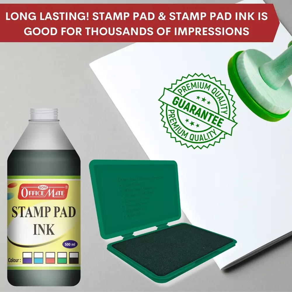 Best soni-office-mate-500-ml-stamp-pad-refill-ink-smudge-free-and-long-lasting-for-office-school-craft-diy-green-pack-of-500 Soni Office Mate 500 ml Stamp Pad Refill Ink Smudge Free and Long Lasting for Office, School, Craft & DIY, Green