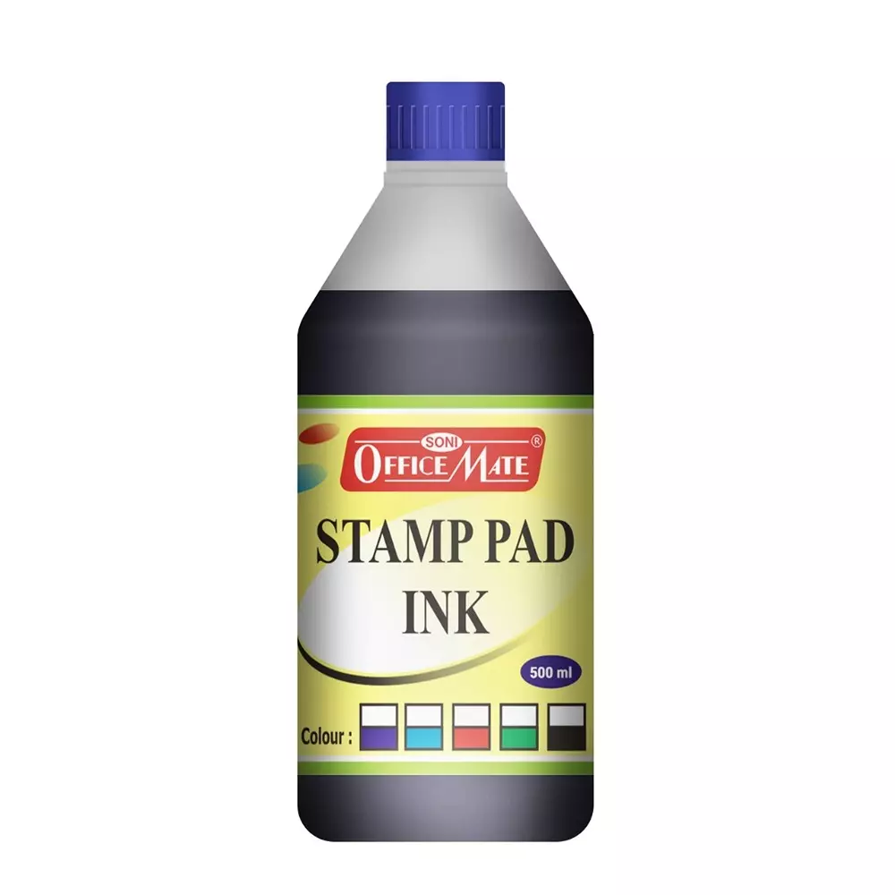 Soni Office Mate 500 ml Stamp Pad Refill Ink Smudge Free and Long Lasting for Office, School, Craft & DIY, Blue Soni Office Mate 500 ml Stamp Pad Refill Ink Smudge Free and Long Lasting for Office, School, Craft & DIY, Blue