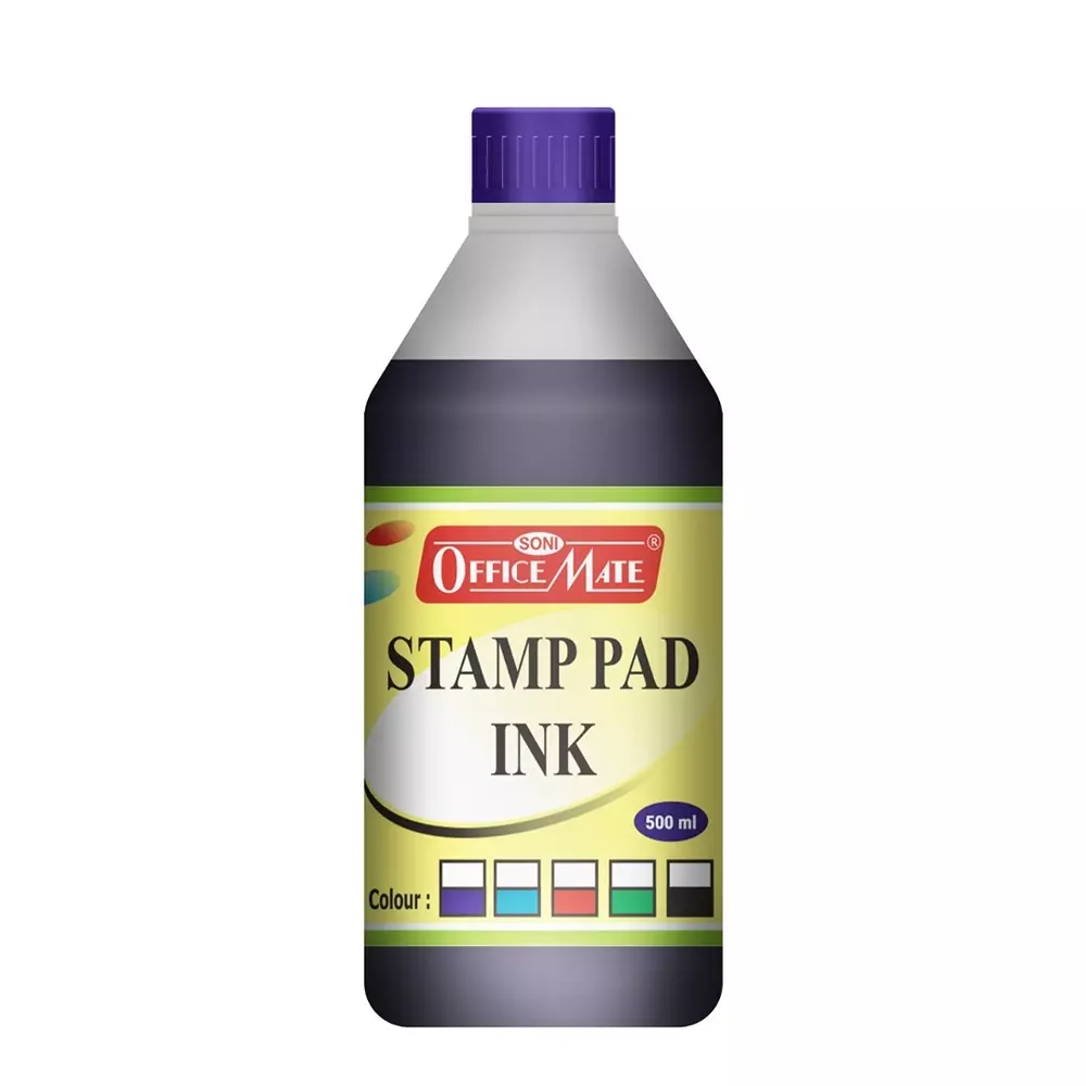 Soni Office Mate 500 ml Stamp Pad Refill Ink Smudge Free and Long Lasting for Office, School, Craft & DIY, Violet Soni Office Mate 500 ml Stamp Pad Refill Ink Smudge Free and Long Lasting for Office, School, Craft & DIY, Violet