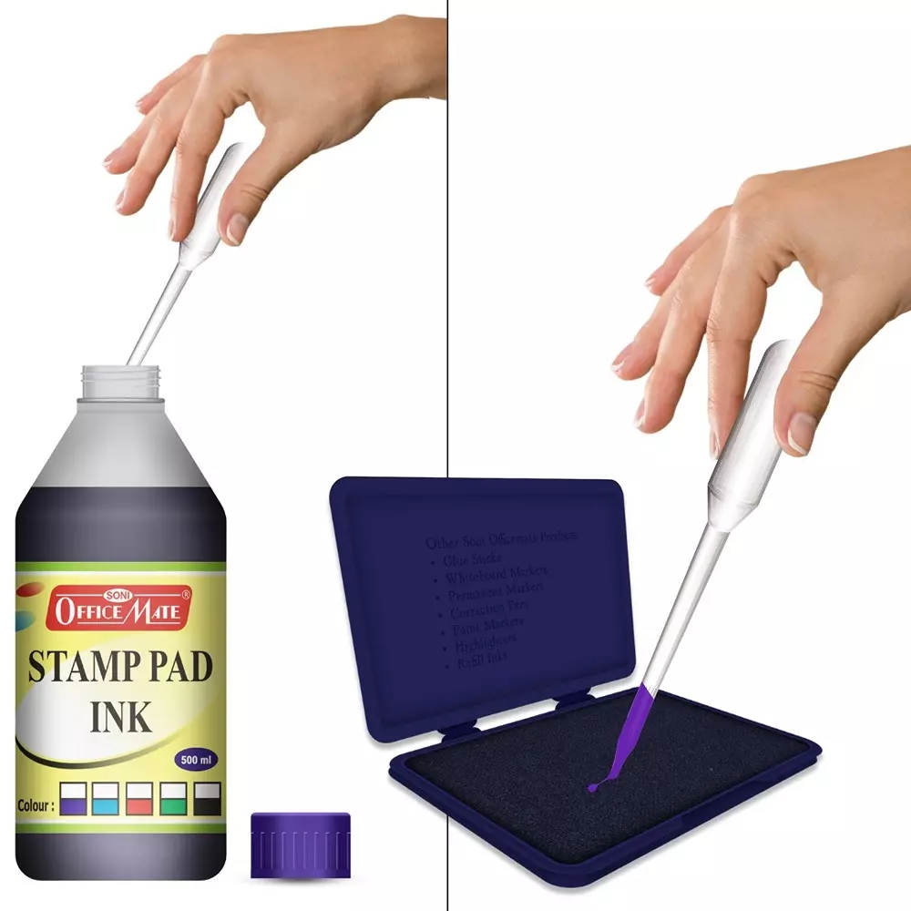Shop soni-office-mate-500-ml-stamp-pad-refill-ink-smudge-free-and-long-lasting-for-office-school-craft-diy-violet-pack-of-500 Soni Office Mate 500 ml Stamp Pad Refill Ink Smudge Free and Long Lasting for Office, School, Craft & DIY, Violet