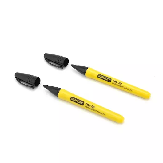 Buy stanley-fine-tip-markers-193-inch-black-and-yellow-47-316-pack-of-2 STANLEY Fine Tip Markers 19.3 inch Black and Yellow, 47-316 (Pack of 2)