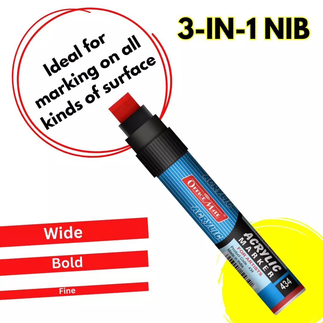 Order soni-office-mate-jumbo-acrylic-paint-marker-15-mm-chisel-tip-water-based-ink-fade-resistant-multicolor-pack-of-6 Soni Office Mate Jumbo Acrylic Paint Marker 15 mm Chisel Tip Water Based Ink, Fade Resistant, Multicolor (Pack of 6)