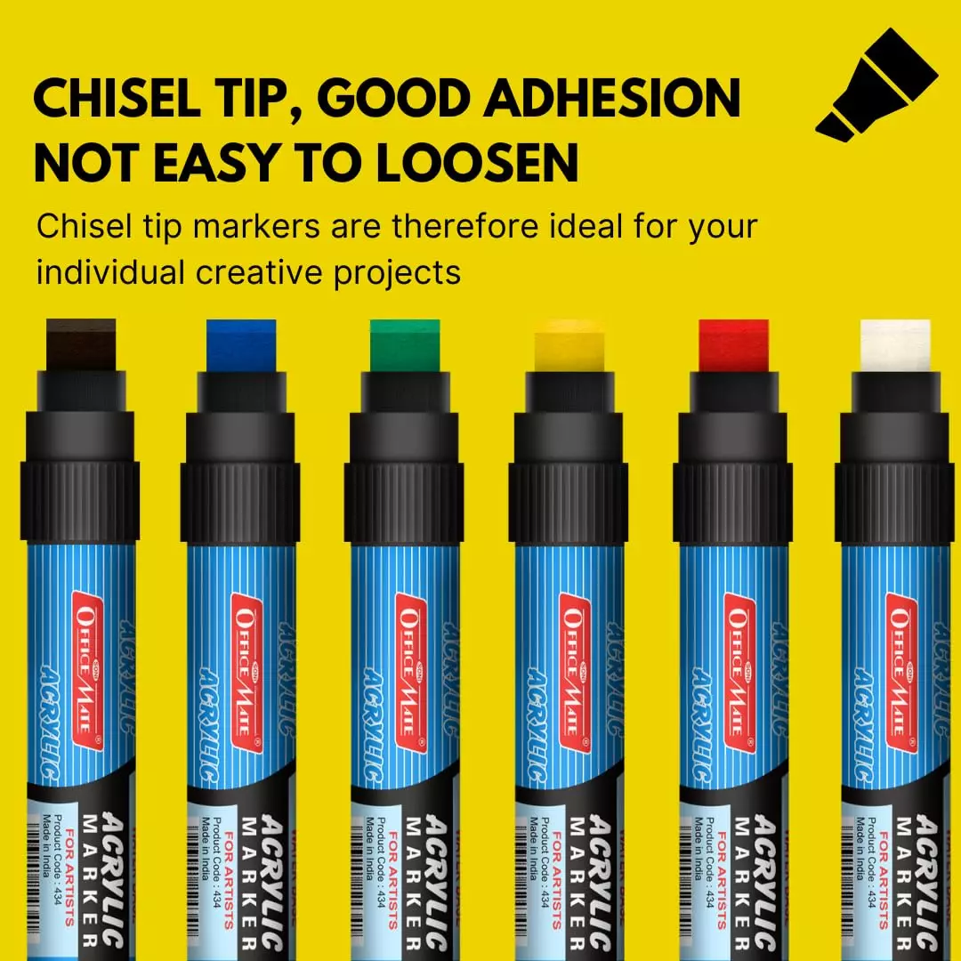 Offer soni-office-mate-jumbo-acrylic-paint-marker-15-mm-chisel-tip-water-based-ink-fade-resistant-multicolor-pack-of-6 Soni Office Mate Jumbo Acrylic Paint Marker 15 mm Chisel Tip Water Based Ink, Fade Resistant, Multicolor (Pack of 6)