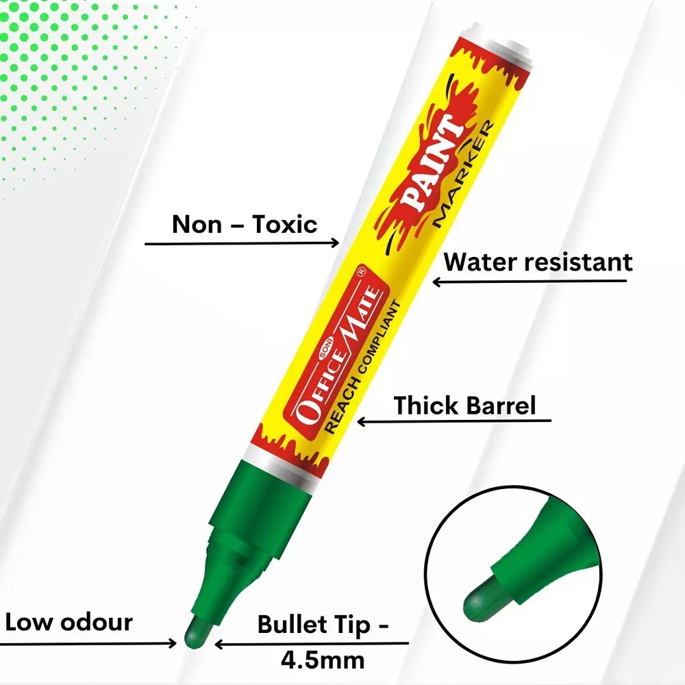 Offer soni-office-mate-regular-paint-marker-45-mm-bullet-tip-multi-surface-oil-based-non-toxic-ink-for-diy-crafts-art-projects-multicolor-pack-of-4 Soni Office Mate Regular Paint Marker 4.5 mm Bullet Tip Multi-Surface, Oil-Based, Non-Toxic Ink for DIY, Crafts & Art Projects, Multicolor (Pack of 4)