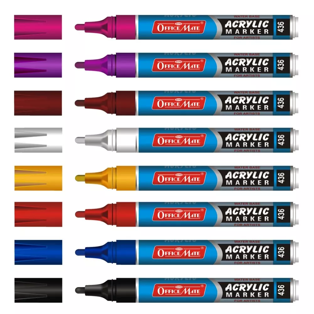Order soni-office-mate-regular-acrylic-paint-marker-45-mm-bullet-tip-water-based-ink-fade-resistant-for-canvas-paper-glass-more-multicolor-pack-of-8 Soni Office Mate Regular Acrylic Paint Marker 4.5 mm Bullet Tip Water Based Ink, Fade Resistant for Canvas, Paper Glass & More, Multicolor (Pack of 8)