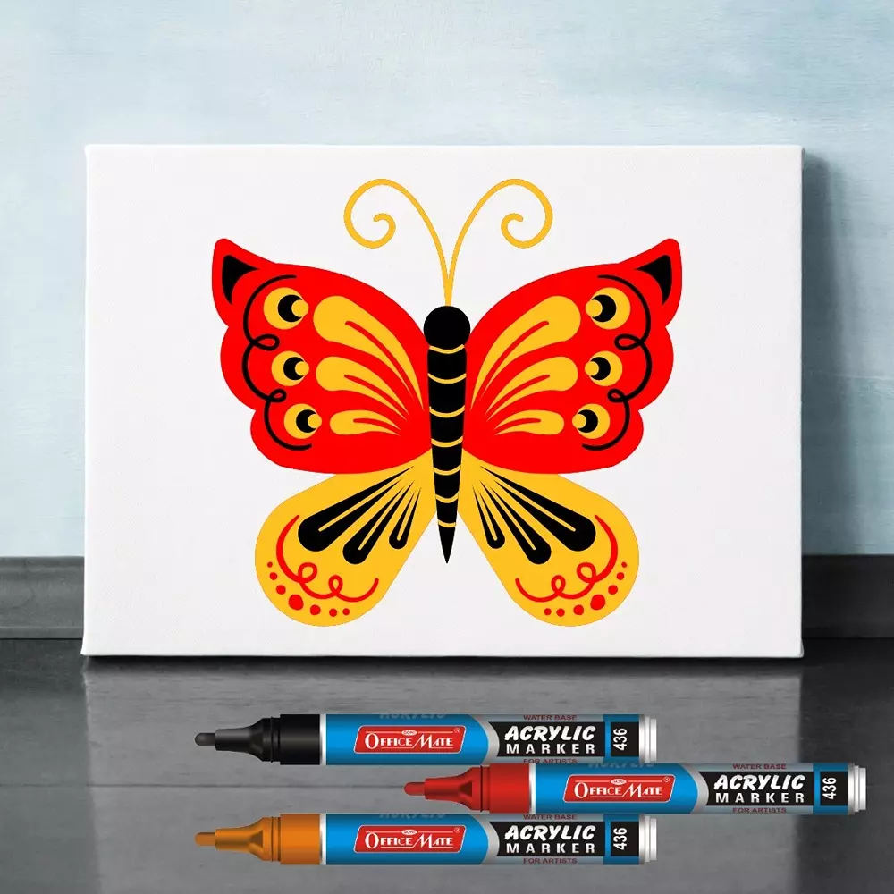 Shop soni-office-mate-regular-acrylic-paint-marker-45-mm-bullet-tip-water-based-ink-fade-resistant-for-canvas-paper-glass-more-multicolor-pack-of-10 Soni Office Mate Regular Acrylic Paint Marker 4.5 mm Bullet Tip Water Based Ink, Fade Resistant for Canvas, Paper Glass & More, Multicolor (Pack of 10)