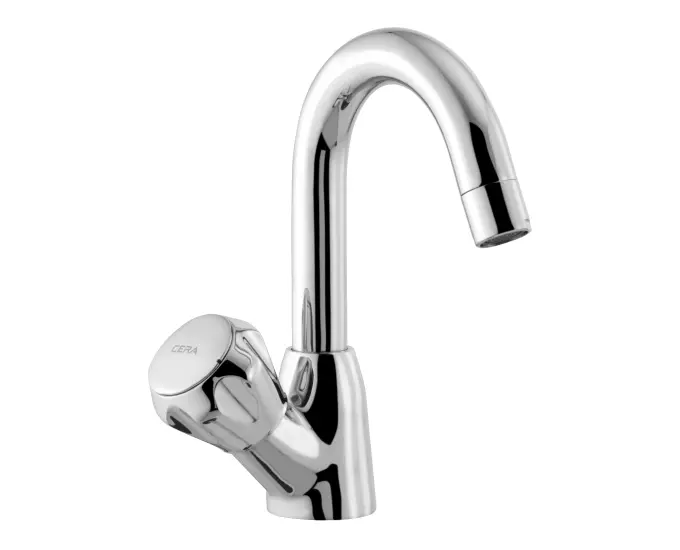Best cera-ocean-pillar-cock-bathroom-faucet--f3001105 CERA Ocean Pillar Cock Half Turn with Swan Neck Spout Right and Aerator F3001105