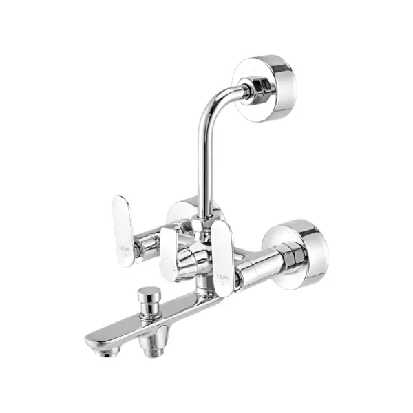 Best cera-brooklyn-quarter-turn-wall-mixer-with-telephonic-shower-and-overhead-shower-f1018403 CERA Brooklyn Quarter Turn Wall Mixer with Telephonic Shower and Overhead Shower, F1018403