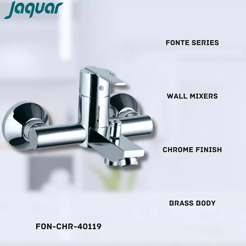 Shop jaquar-wall-mixer-with-provision-of-hand-shower-fonte-series-chrome-finish-fon-40119 Jaquar Wall Mixer With Provision Of Hand Shower Fonte Series Chrome Finish, FON-40119