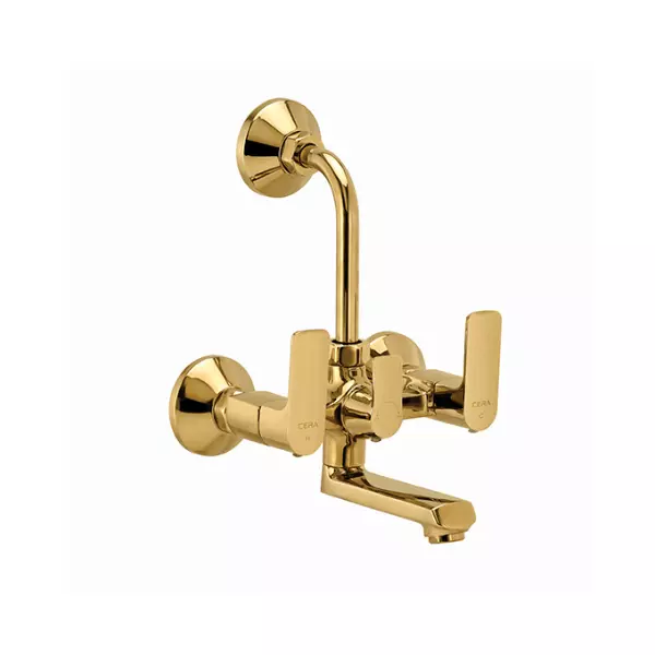CERA Chelsea Three Lever Wall Mount Wall Mixer French Gold for Overhead Shower, F1016401FG CERA Chelsea Three Lever Wall Mount Wall Mixer French Gold for Overhead Shower, F1016401FG