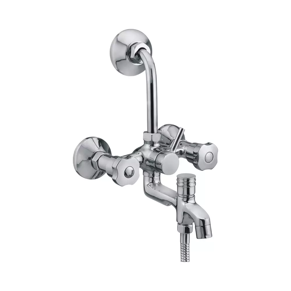 PLATO VALURA Series Wall Mixer 3 in 1 with Bend Wall Mount Silver, V-015 LT PLATO VALURA Series Wall Mixer 3 in 1 with Bend Wall Mount Silver, V-015 LT