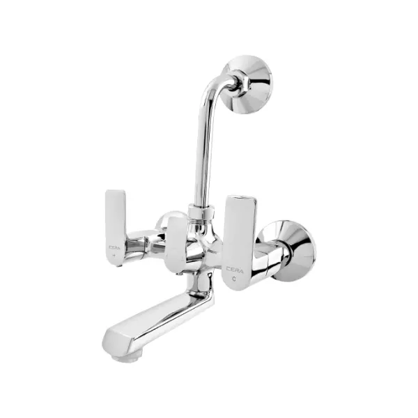Best cera-chelsea-quarter-turn-multi-lever-wall-mount-wall-mixer-with-bend-pipe-f1016401 CERA Chelsea Quarter Turn Three Lever Wall Mount Wall Mixer with Bend Pipe, F1016401