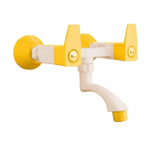 TRIJAL Shark Plus Wall Mixer White, Gold 15 mm Thread & 20 mm Spindle, SHP-115 (Pack of 12) TRIJAL Shark Plus Wall Mixer White, Gold 15 mm Thread & 20 mm Spindle, SHP-115 (Pack of 12)