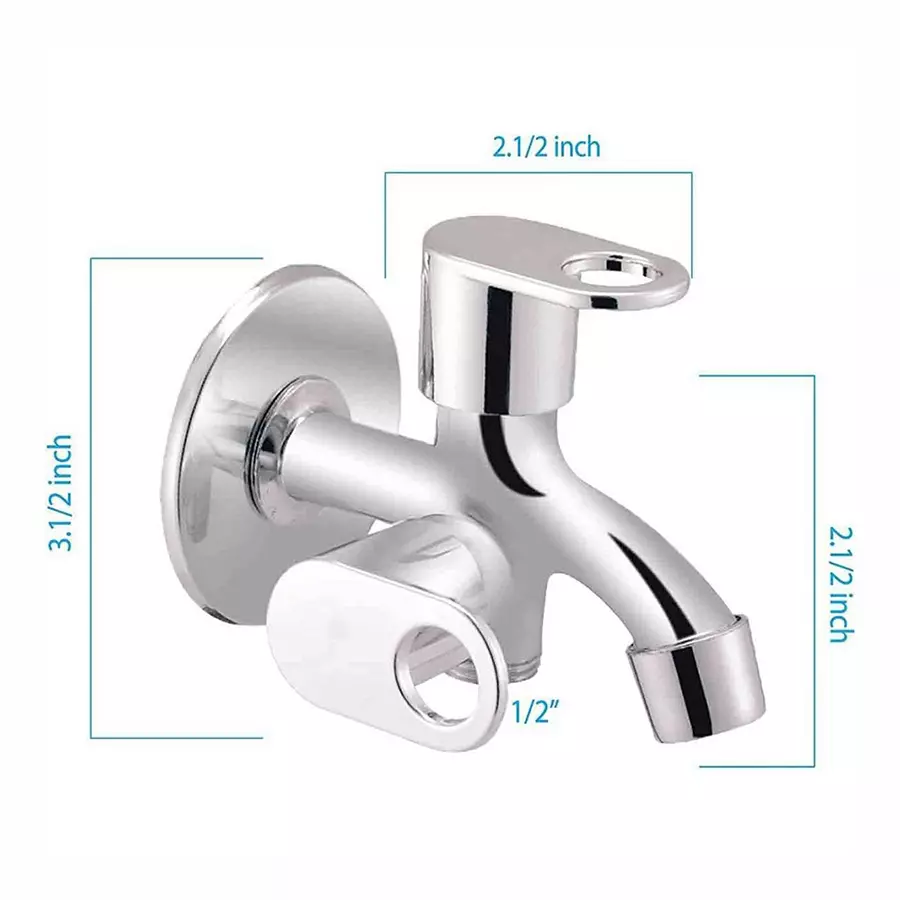 Buy fastgear-prime-2-way-bib-tap-stainless-steel-chrome-finish-silver-fg1235-pack-of-2 Fastgear Prime 2 Way Bib Tap Stainless Steel Chrome Finish Silver, FG1235 (Pack of 2)