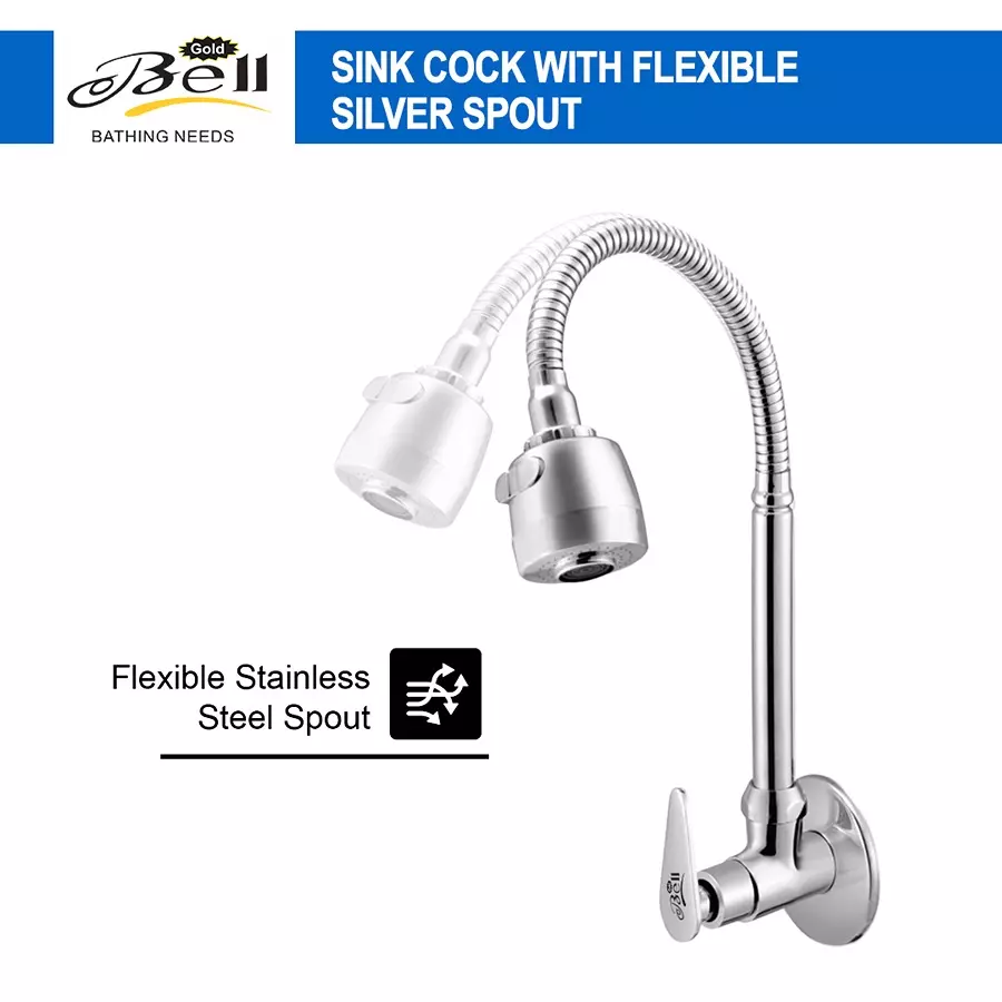 Shop gold-bell-pan-brass-single-flow-flexible-sink-cock-flx-sinkcock-pan Gold Bell Pan Brass Single Flow Flexible Sink Cock, FLX-Sinkcock-Pan