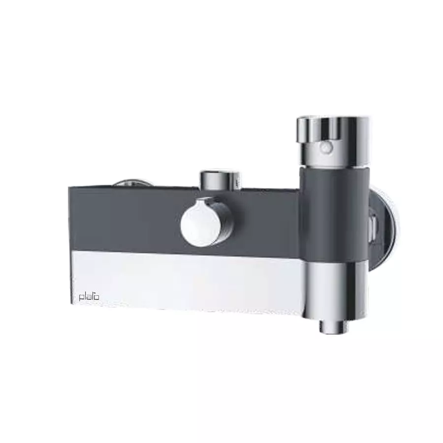 PLATO AXEL PREMIUM Single Lever 3-in-1 Wall Mixer Silver & Black, AX 115 PLATO AXEL PREMIUM Single Lever 3-in-1 Wall Mixer Silver & Black, AX 115
